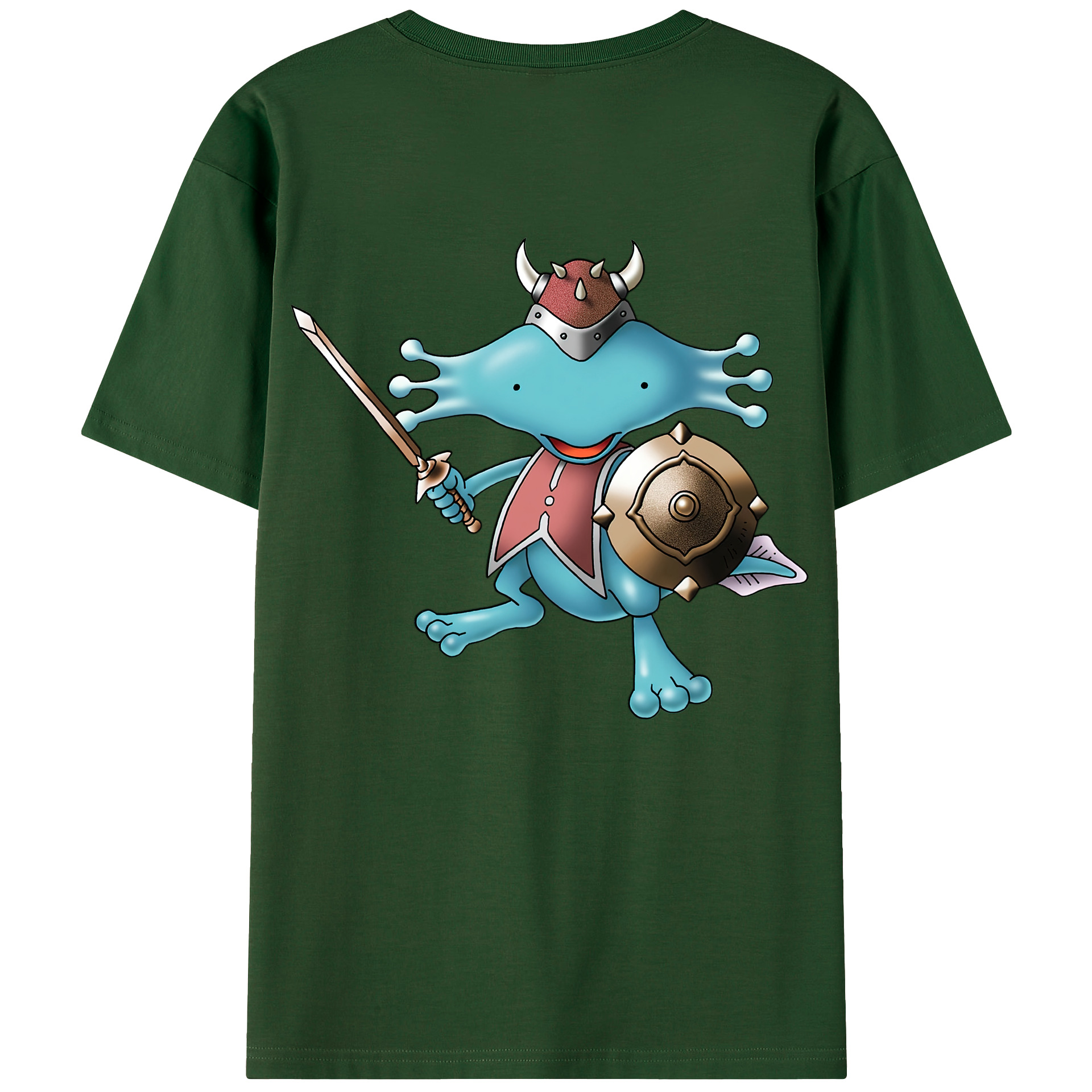 （画像用） ドラゴンクエスト Doragon Kuesuto Dragon Quest 綿100％半袖Tシャツ（背面プリント）